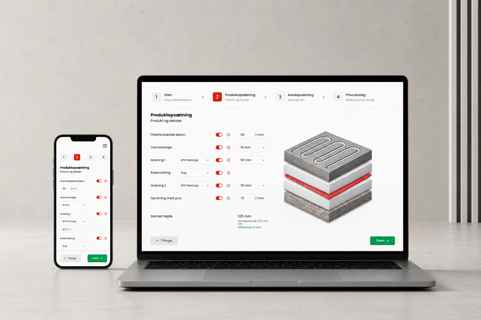 Betonmester - Leadtech har udviklet en gulv konfigurator til privatkundesalg